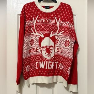 Red and White Crewneck Sweater